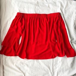 Antonio Melani Cold Shoulder Top Red M